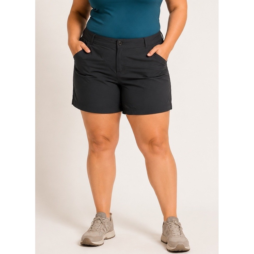 prAna Halle Short Plus II Women's 22W Black ReZion Hiking Shorts NWT